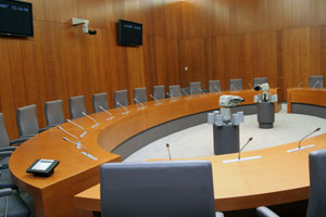 Photo of a parliamentary meeting room