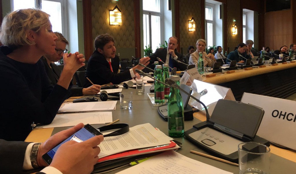 Dr. Iztok Šori at OSCE Human Dimension Committee in Vienna. Photo: Katja Pehrman