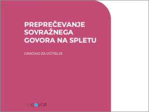 Preprečevanje sovražnega govora na spletu,  priročnik za učitelje