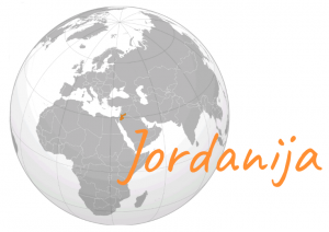 Jordanija globe map 2