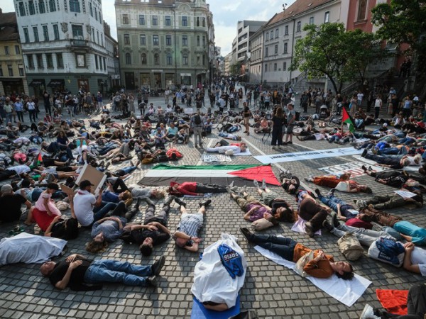 protest v podporo Palestini 5 junija 2025