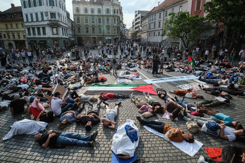 protest v podporo Palestini 5 junija 2025