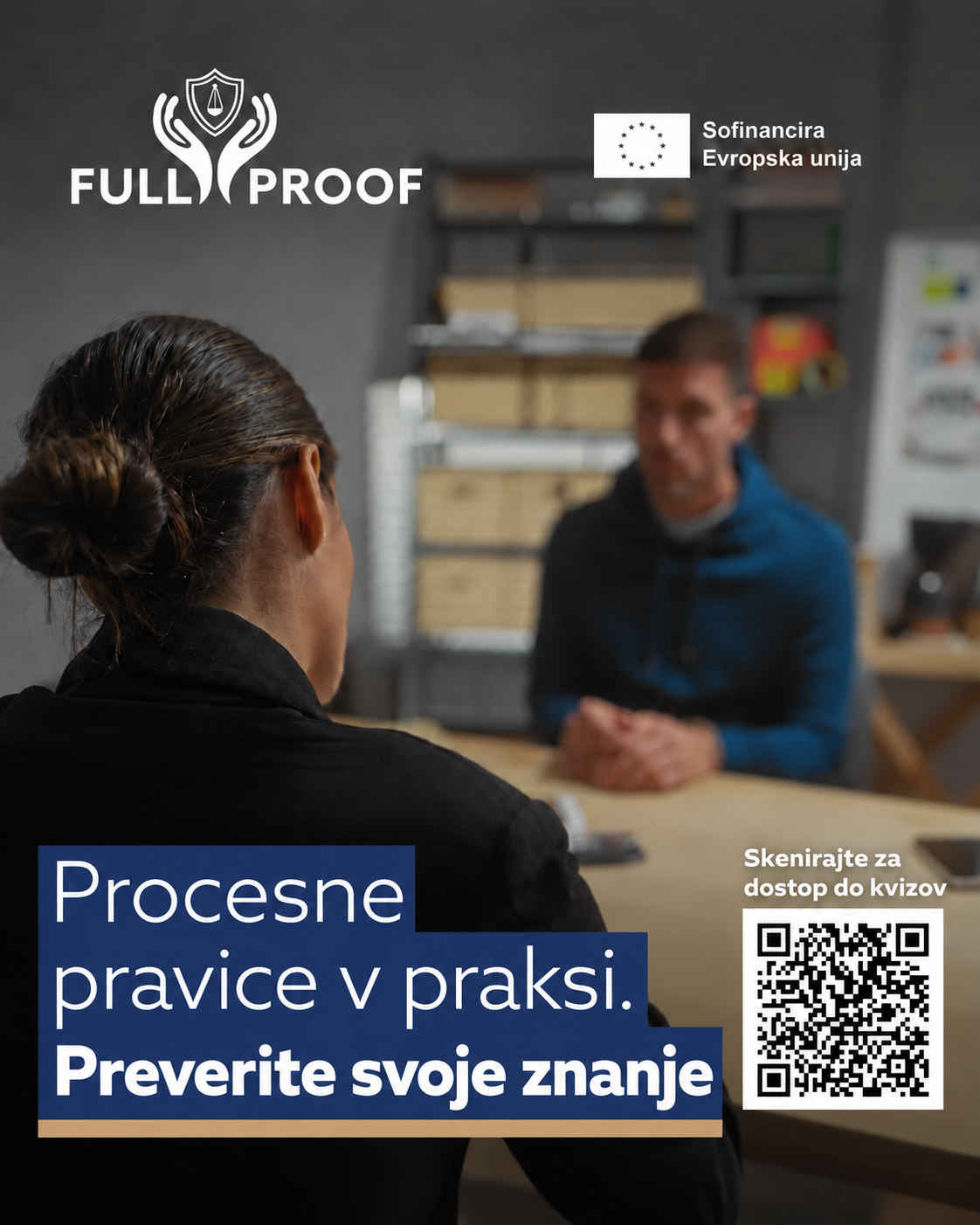 FULL-PROOF- plakat QR koda - dostop do Right to Know kvizov